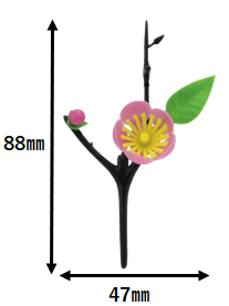 114_A-121 リーフ付桃1輪(300個)